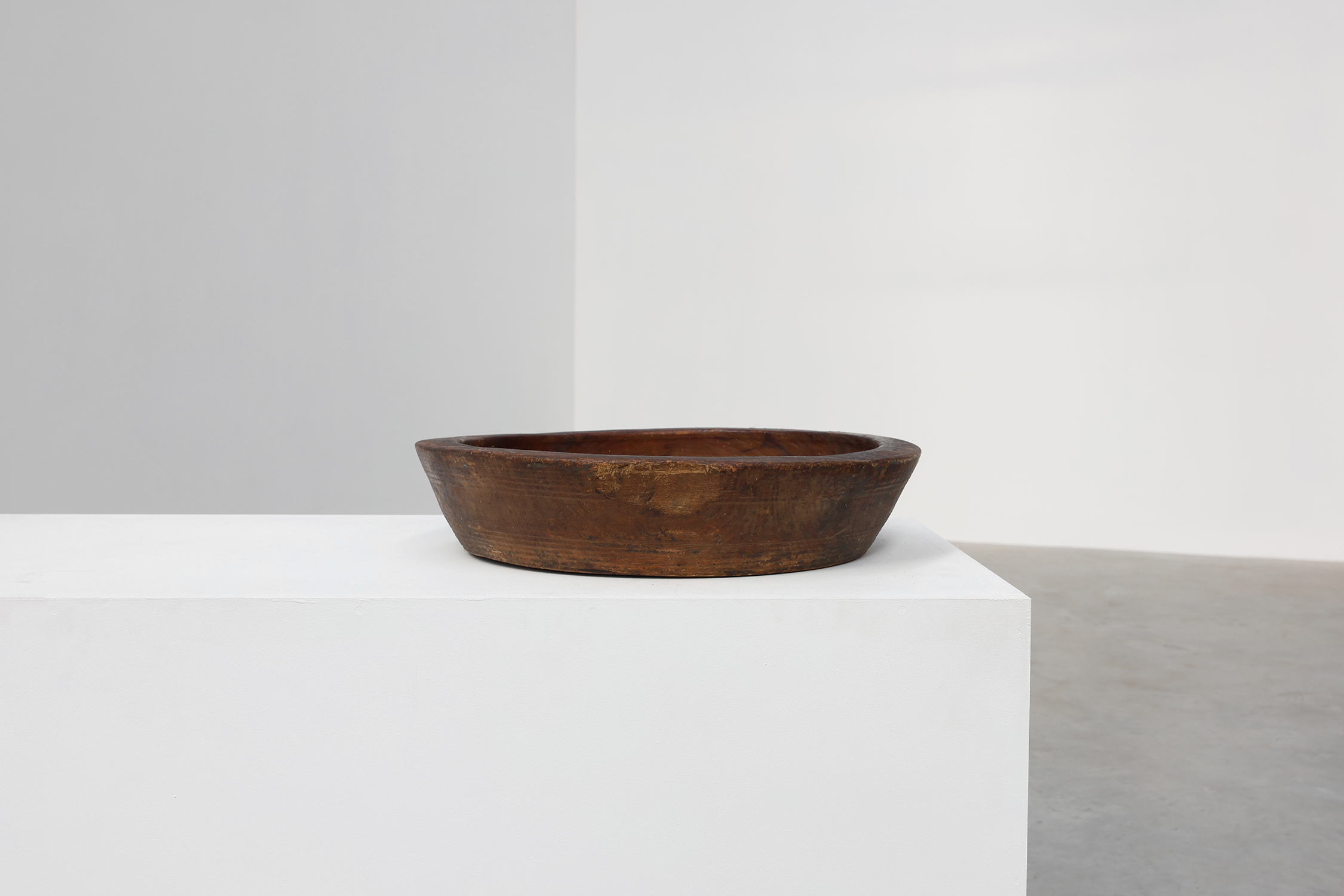 Large handcrafted solid wooden bowl in wabi wabi style, France ca. 1950thumbnail